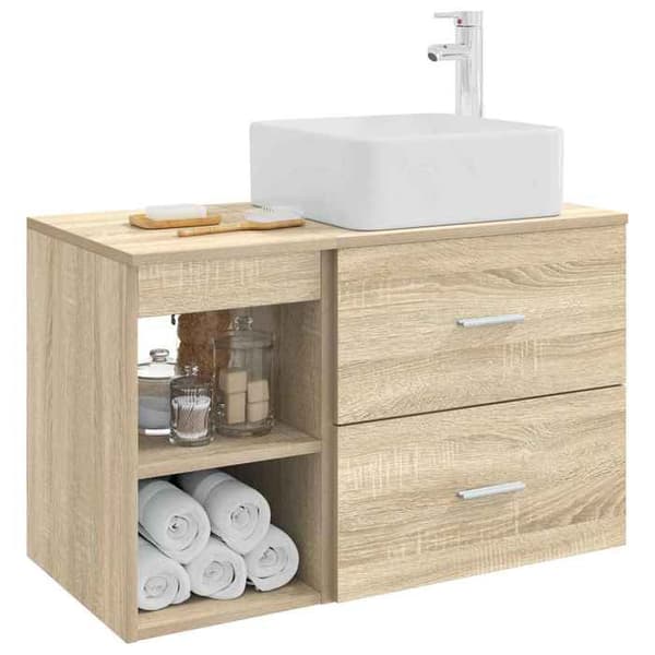 Maison Exclusive - Sæt af 2 pc badeværelsesmøbler Sonoma eg