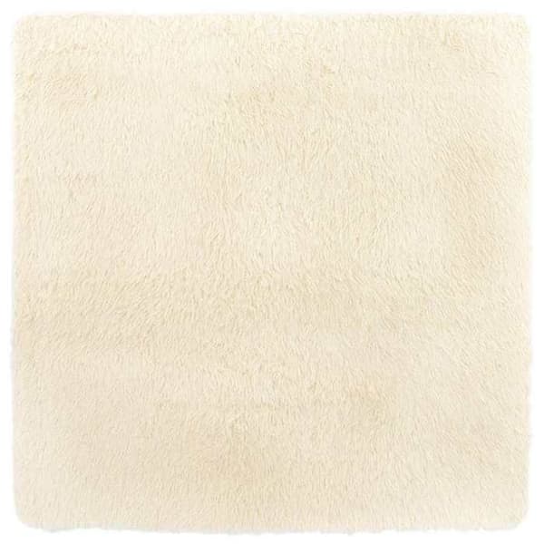 Tæppe Shaggy - MAISON EXCLUSIVE - NAVARRA - 200x200 cm - Polyester - Antiskrid grädde