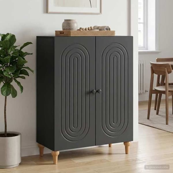 Maison Exclusive - Buffet Sort 66 x 34,5 x 90 cm Ingeniørtræ
