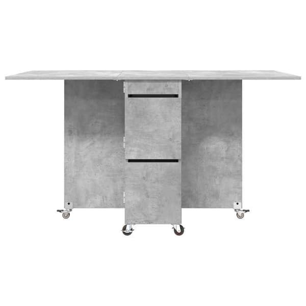 Spisebord - EKSKLUSIV HUS - 140x80x77 cm - Ingeniørtræ - Manuel udtræk - Indbygget opbevaring Betonggrå
