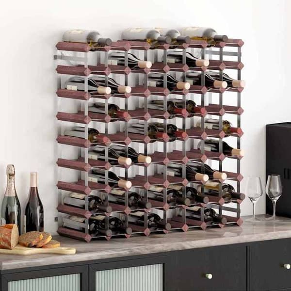 Maison Exclusive - Flaskeholder til 72 flasker Brun Solid fyrretræ brun
