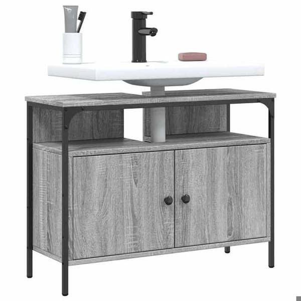 Maison Exclusive - Badeværelsesskab med vask sonoma grå 80x30x60 cm