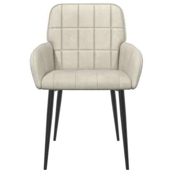 Maison Exclusive - Matstolar 4 st Sammet Kräm 56.5 x 50 x 85 cm