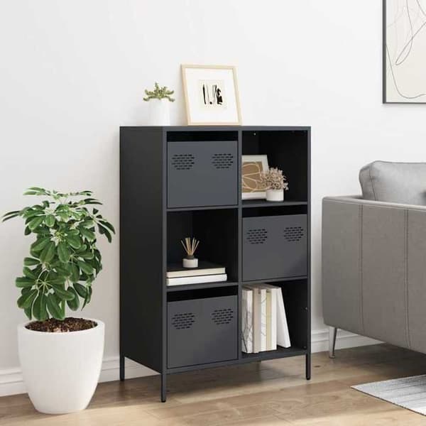 Maison Exclusive - Buffé hög antracit 68x39x103,5 cm stål