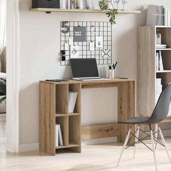 Maison Exclusive - Håndlavet egetræskontor 102,5x35x75 cm ingeniørtræ
