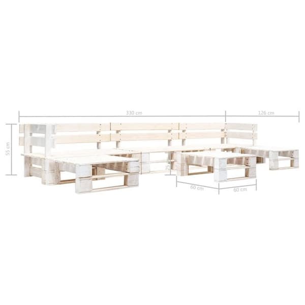 Maison Exclusive - Trädgårdsmöbelset 6 delar Vit trä Matt vit