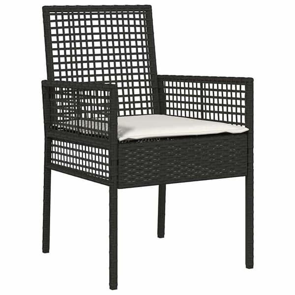 Maison Exclusive - 5 pc have spisebordssæt i sort polyrotin