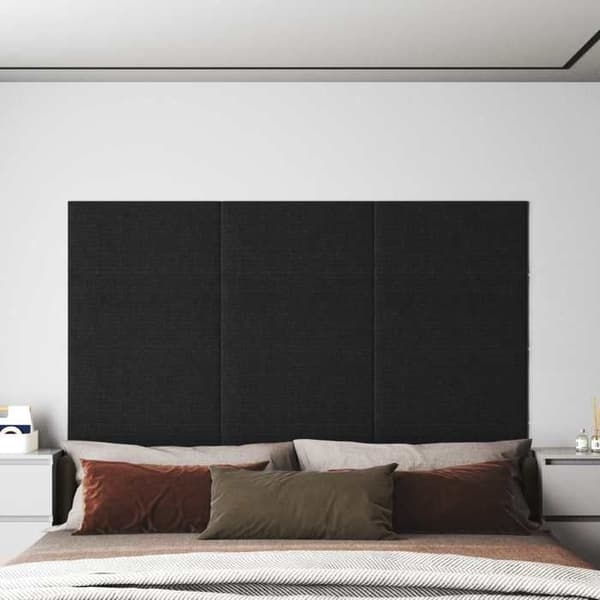 Maison Exclusive - Væghovedgærde 12 stk 60 x 30 cm Sort stof