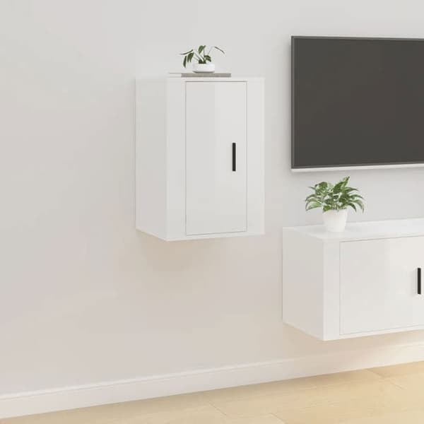 Maison Exclusive - Väggmonterade TV-möbler 2 st Vit glans 40x34,5x60 cm