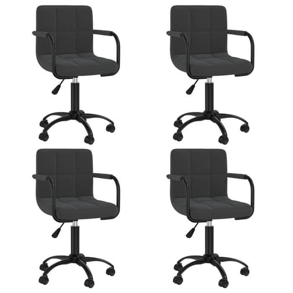Maison Exclusive - Snurrande matstolar set om 4 svart sammet