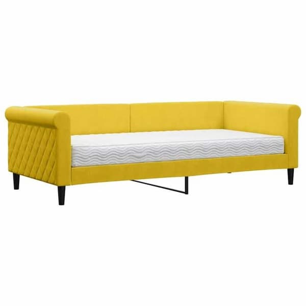 Maison Exclusive - Dagbädd med gul madrass 90x200 cm sammet Gul
