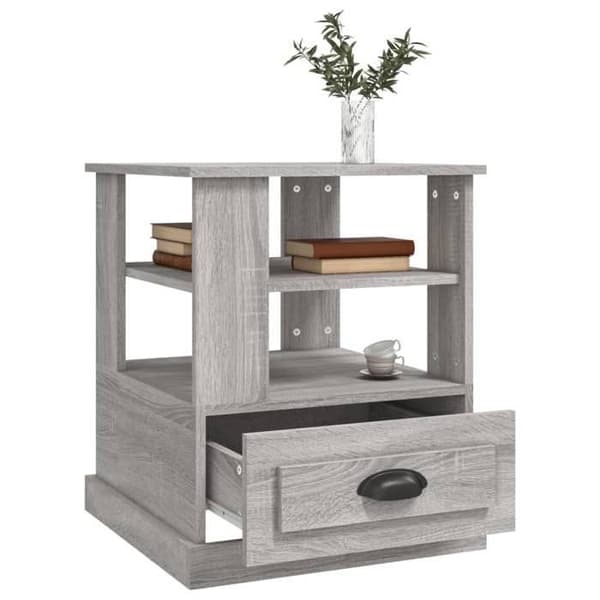 Maison Exclusive - Sidebord sonoma grå 50x50x60 cm ingeniørtræ