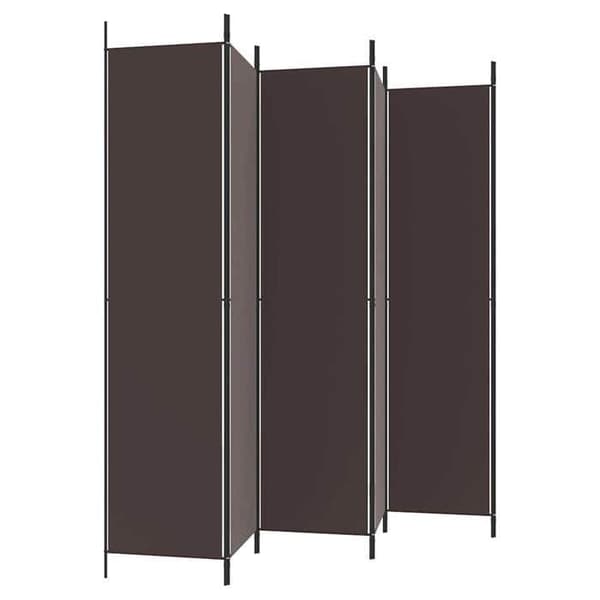 Maison Exclusive - Avskiljande vägg 6 paneler Brun 300x220 cm Tyg brun