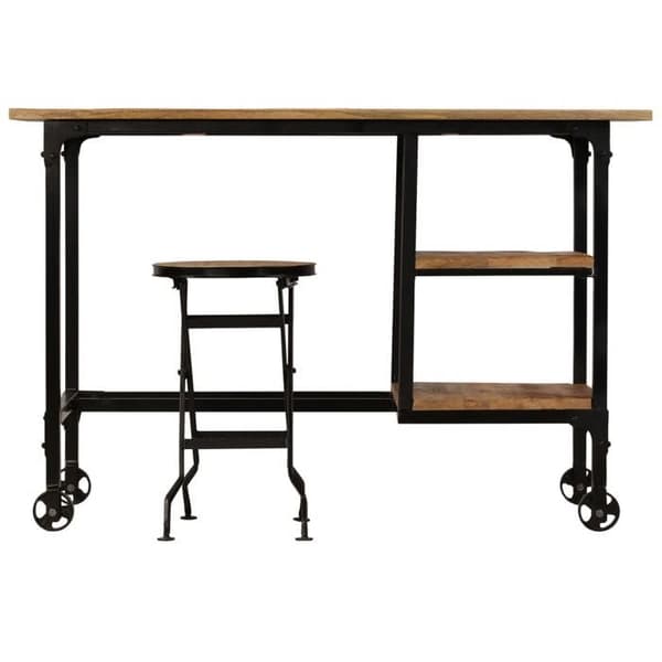 Maison Exclusive - Kontor med foldestol i massivt mangotræ 115x50x76cm
