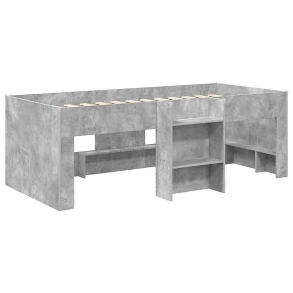 Maison Exclusive - Høj Sengramme til Børn Grå Beton 75 x 190 cm