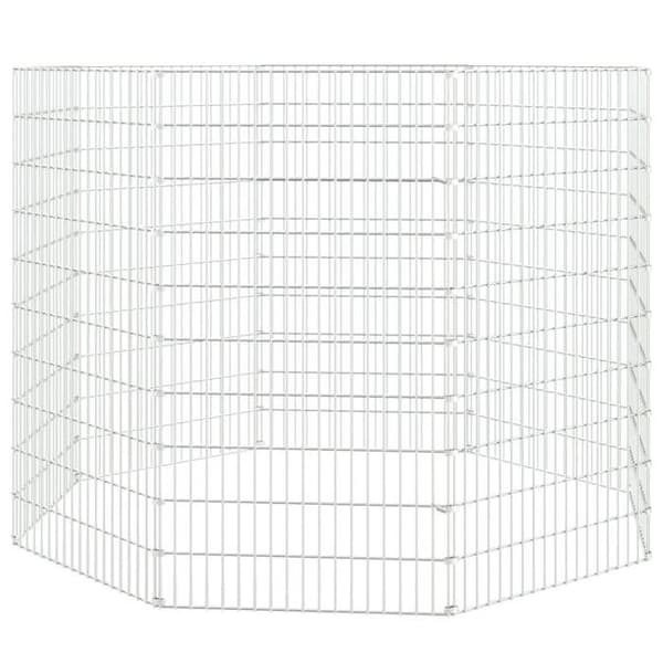 Dyrindhegning - Eksklusivt Hus - 8 paneler 54x100 cm - Galvaniseret jern - Sølv Pengar