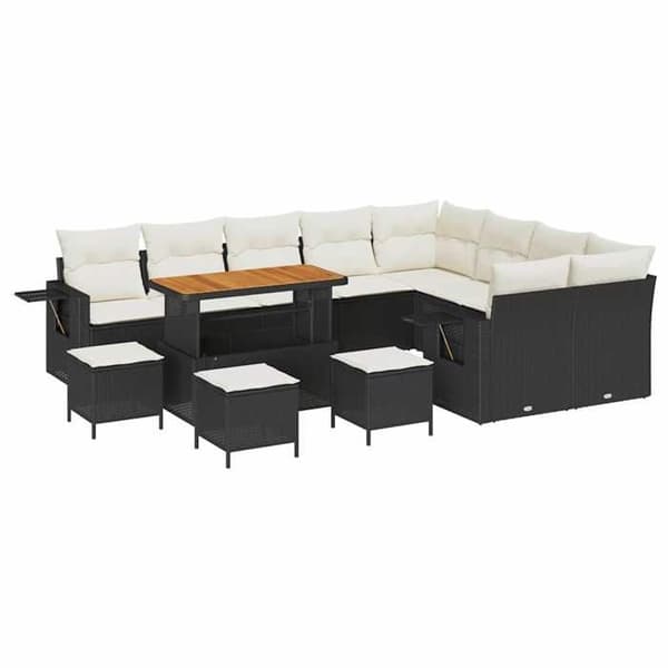 Trädgårdsmöbler - EXKLUSIVT HEM - Set med 13 delar - Modulerbart och omarrangerbart - 12 platser - Poly rattan & akacia