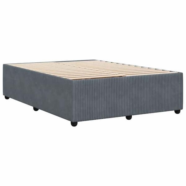 Sengestel - EKSKLUSIV HUS - 140x200 - Mørkegrå velour - Inkluderet lamelbund - Robuste ben mörkgrå