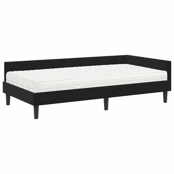 Maison Exclusive - Kulmasänky 2 osaa Musta 80 x 200 cm Sametti Svart