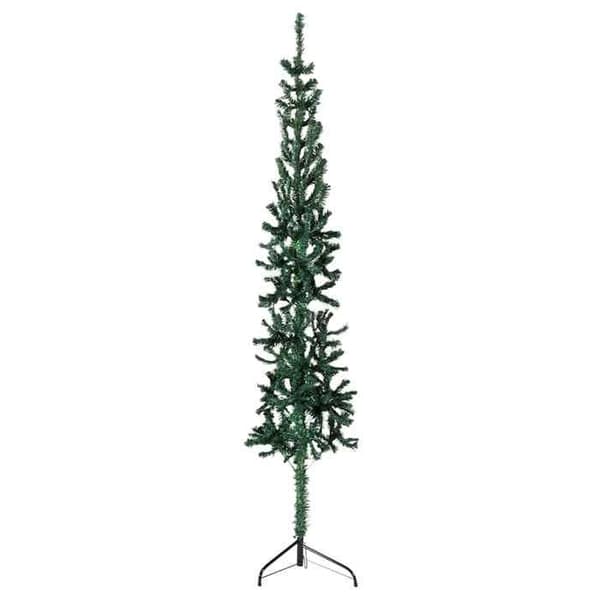 Kunstigt juletræ - EKSKLUSIV HUS - Halv træ - 120 cm - Grøn - Tynd PVC Grön