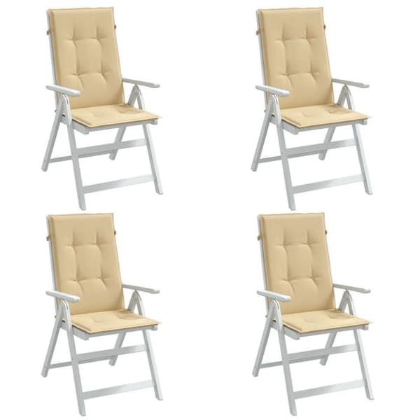 Maison Exclusive - Højryggede stolpuder sæt af 4 beige blandet stof