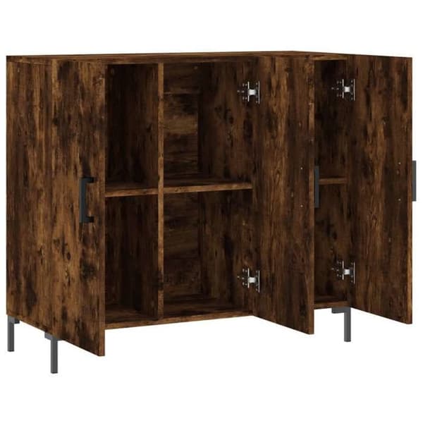 Maison Exclusive - Buffé ek rökig 90x34x80 cm ingenjörsträ