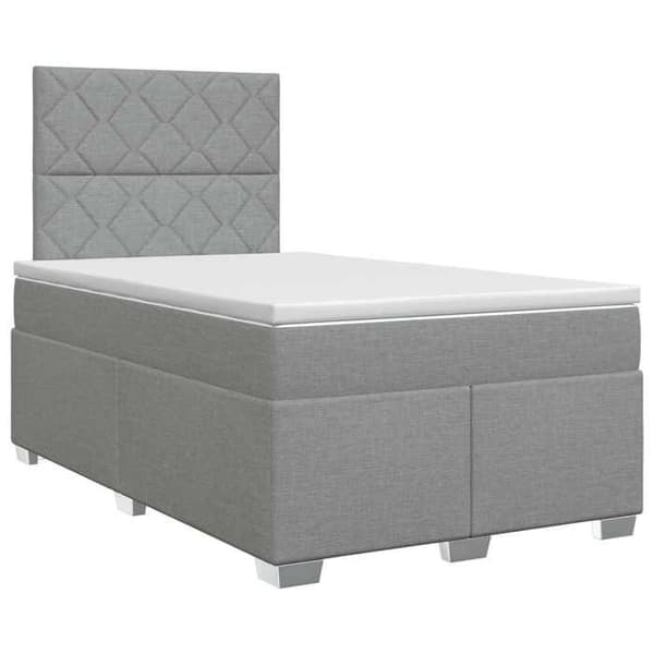 Maison Exclusive - Boxspring säng med madrass Ljusgrå 120 x 190 cm Tyg
