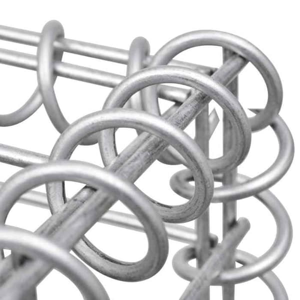 Maison Exclusive - Hexagonal gabion hævet seng 160x140x100 cm silver-