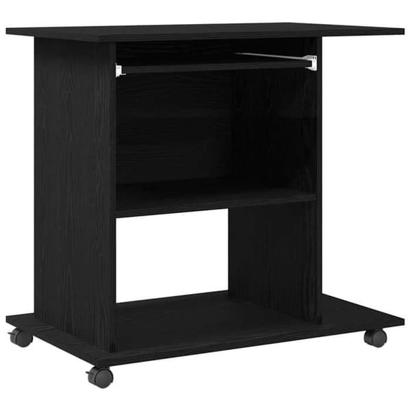 Maison Exclusive - Computerbord i sort egetræ 80x50x75 cm ingeniørtræ svart ek