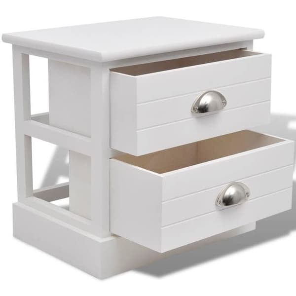 Maison Exclusive - Sängbord i fransk stil 2 st Vit Matt vit