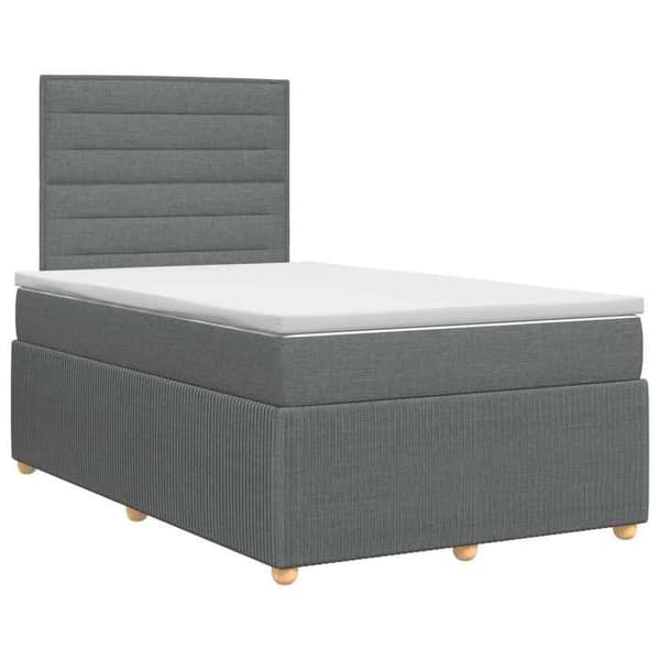 Maison Exclusive - Boxspring-sänky tummanharmaalla patjalla 120 x 190 cm Kangas Mörkgrå