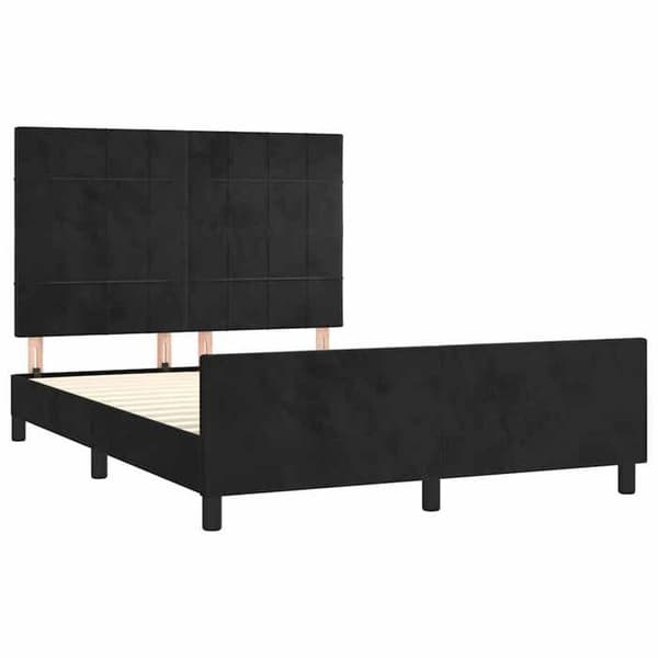 Sengestel - MAISON EXCLUSIVE - Maison Exclusive - Sort velour - 140x190 cm - Lamelseng Svart