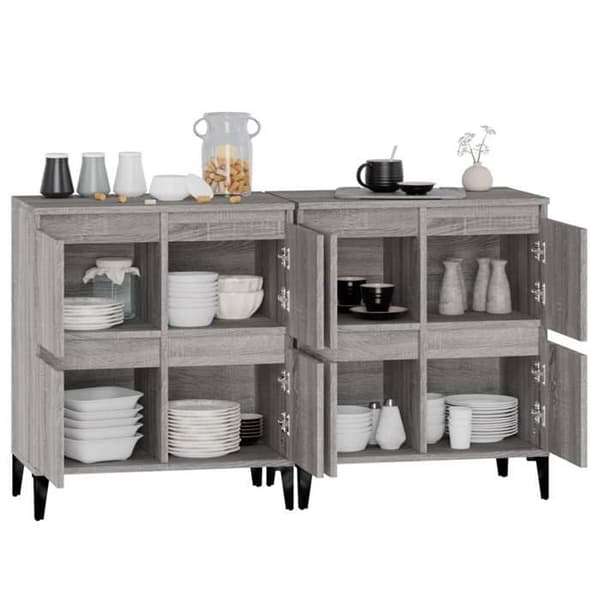 Maison Exclusive - Buffeter 2 stk sonoma grå 60x35x70 cm ingeniørtræ
