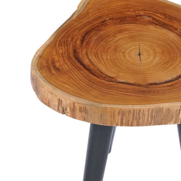 Maison Exclusive - Sofabord 40x45 cm Solid Teak naturligt och svart
