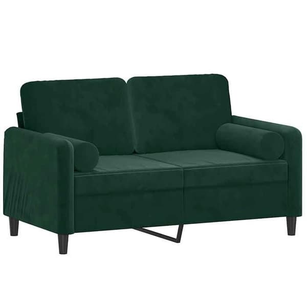 Maison Exclusive - Soffa 2 platser med mörkgröna kuddar 120 cm sammet mörkgrön