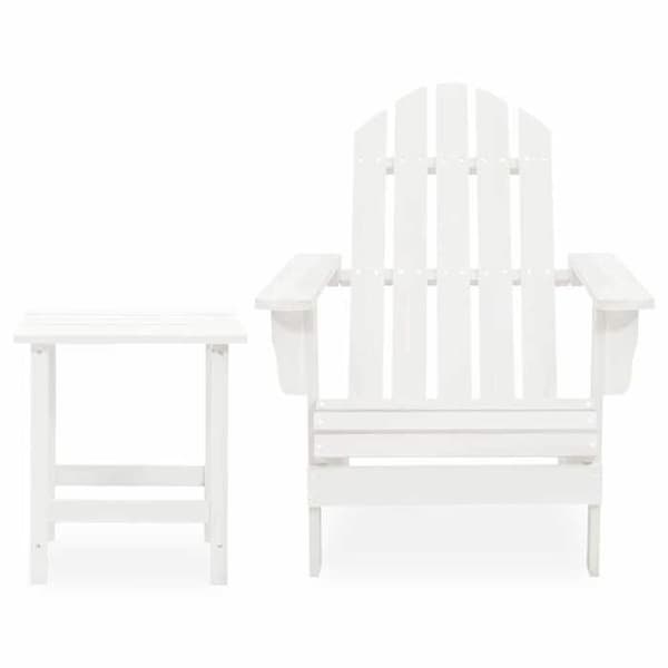 Maison Exclusive - Adirondack trädgårdsstol med bord i vit gran