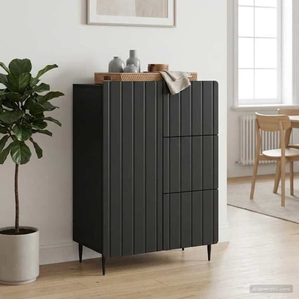 Maison Exclusive - Buffé Svart 66 x 34,5 x 91,5 cm Ingenjörsträ