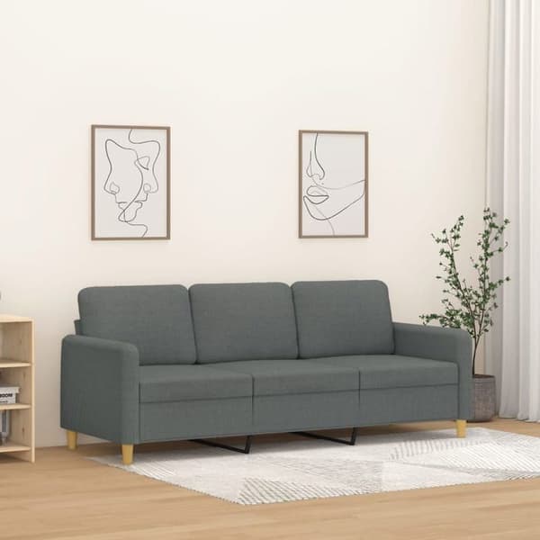 Maison Exclusive - Tummanharmaa 3-paikkainen sohva 180 cm Kangas Mörkgrå
