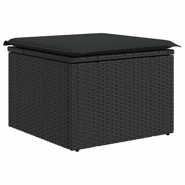 Maison Exclusive - Trädgårdsmöbler 7 delar med svarta kuddar i flätad resin