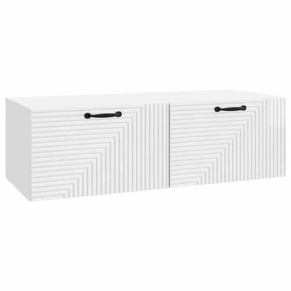 Maison Exclusive - Väggmonterad TV-möbel Väggmontering Vit glans 98 x 41 x 30 cm