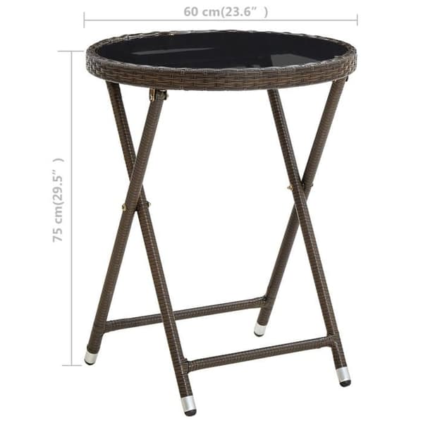 Maison Exclusive - Tebord Brun 60 cm Flätad resin och härdat glas