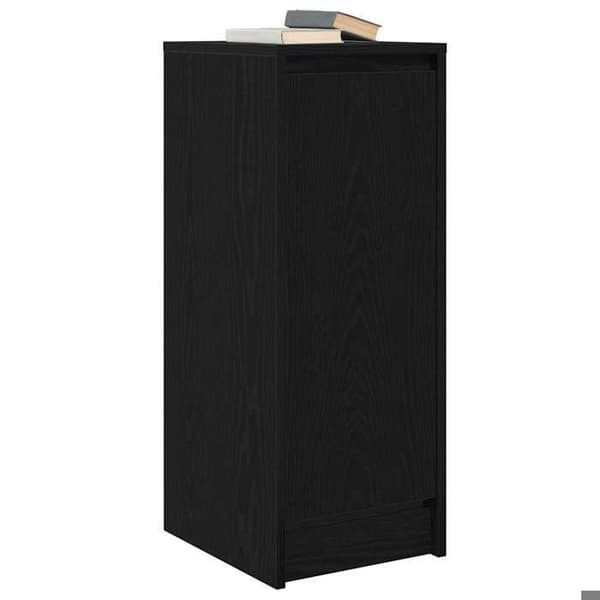 Maison Exclusive - Buffet i sort egetræ 29,5x34x76 cm ingeniørtræ