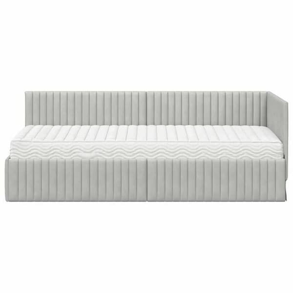 Maison Exclusive - Kulmasänky 2 osaa vaaleanharmaa 80 x 200 cm Ljusgrått