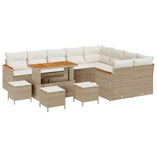 Maison Exclusive - 13 pc havegruppesæt i beige polyrotin beige