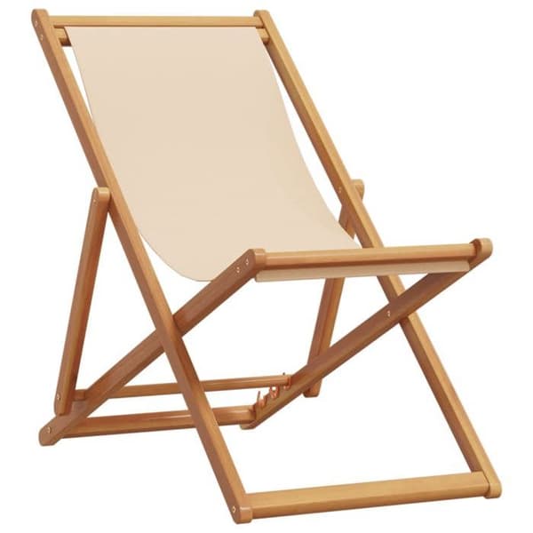 Maison Exclusive - Fällbara stolar 2 delar Beige tyg och massivt trä beige