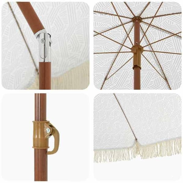 Strandparasol - EXKLUSIVT HEM - 160x160x196 cm - UV-skyddande polyester - Stålstruktur - Lutbar Ej angivet