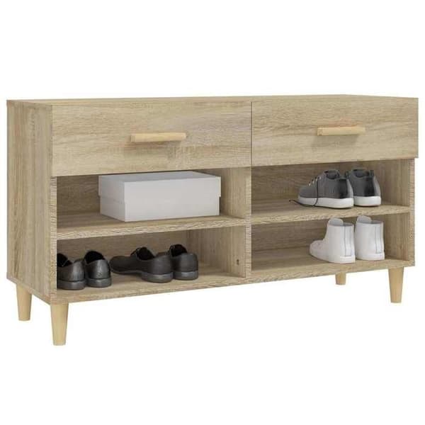 Maison Exclusive - Skoskab Egetræ sonoma 102x35x55cm Ingeniørtræ