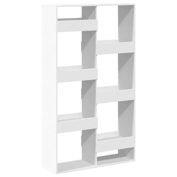 Rumseparator - EKSKLUSIV HUS - 100x33x175 cm - 8 hylder - Ingeniørtræ - Hvid Vit
