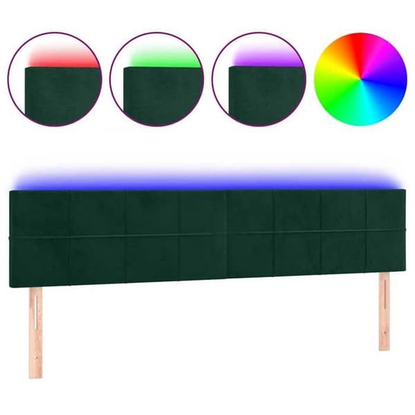 Maison Exclusive - LED-päätyvihreä 200x5x78/88 cm Sametti Mörkgrön