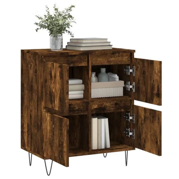 Maison Exclusive - Buffet Røget Eg 60x35x70 cm Ingeniørtræ